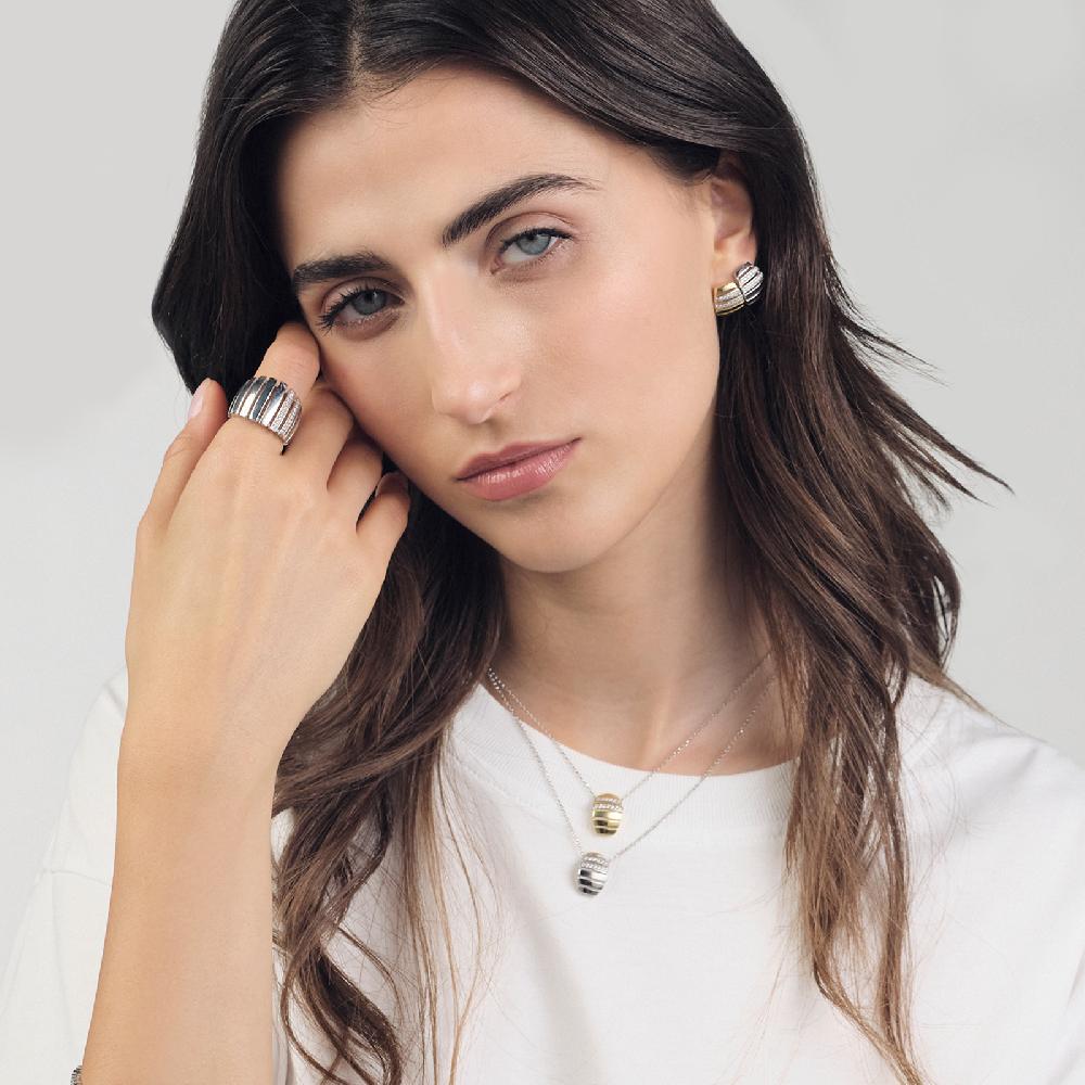 Unoaerre Collana in argento bicolore e zirconi | UNOAERRE Gioielli Vendita
