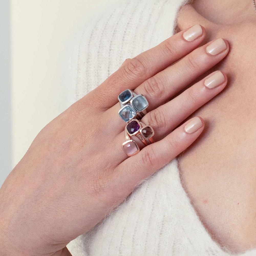 Unoaerre Anello donna Unoaerre in argento e cristallo blu | UNOAERRE Gioielli Consegna Veloce