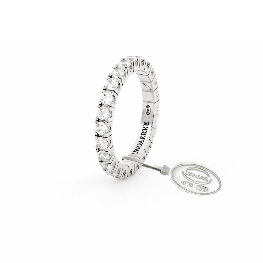 Unoaerre Anello veretta in argento e pietre zirconia cubica | UNOAERRE Gioielli Promozione Limitata