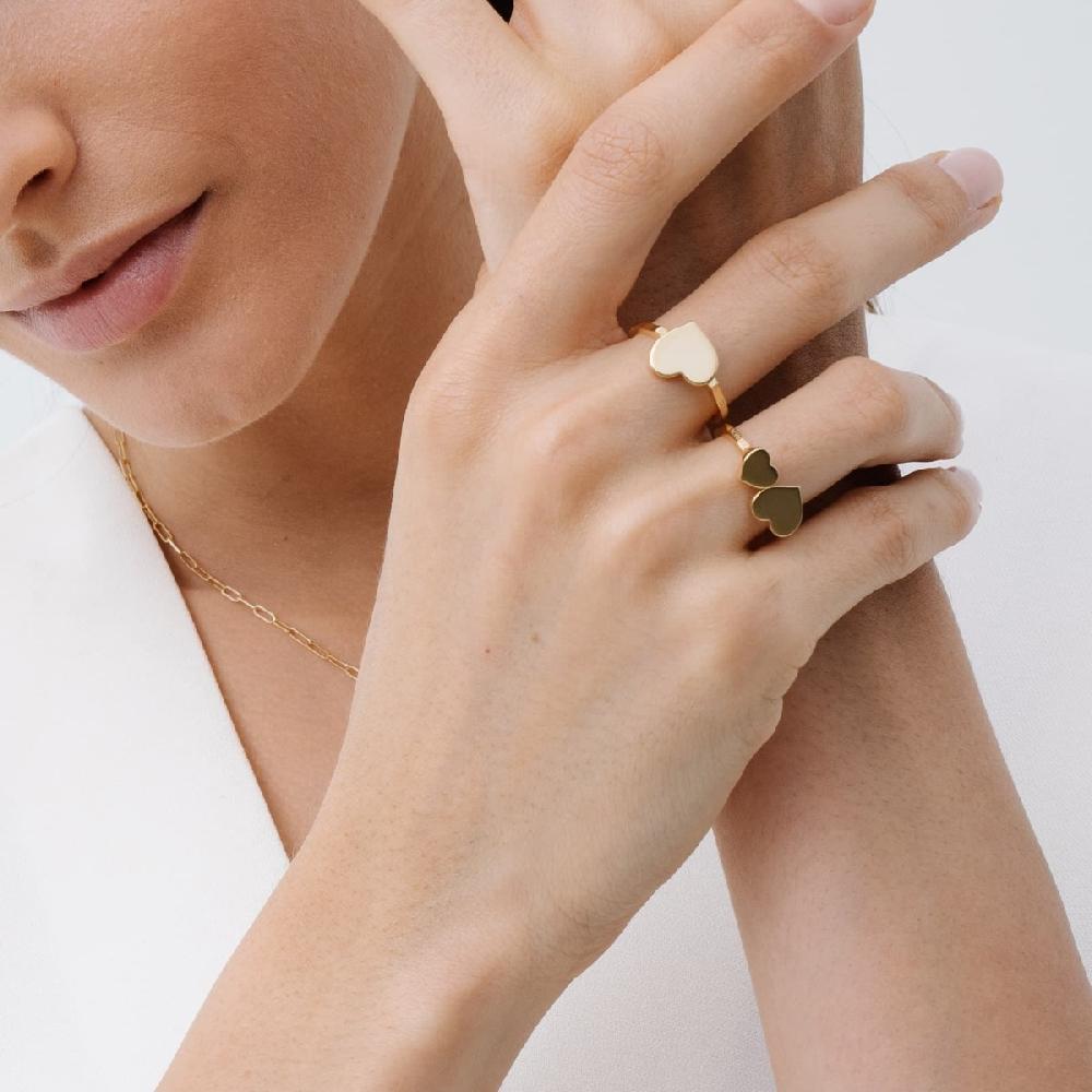 Unoaerre Anello in oro con cuore grande centrale | UNOAERRE Gioielli Convenienza