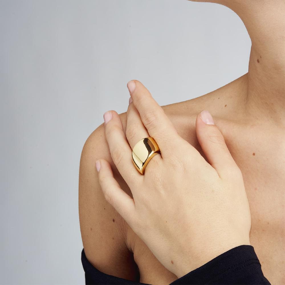 Unoaerre Anello in bronzo dorato a fascia | UNOAERRE Gioielli Promozione