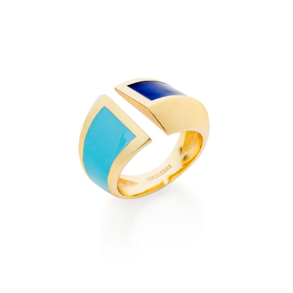 Unoaerre Anello a fascia smalto azzurro | UNOAERRE Gioielli Offerte