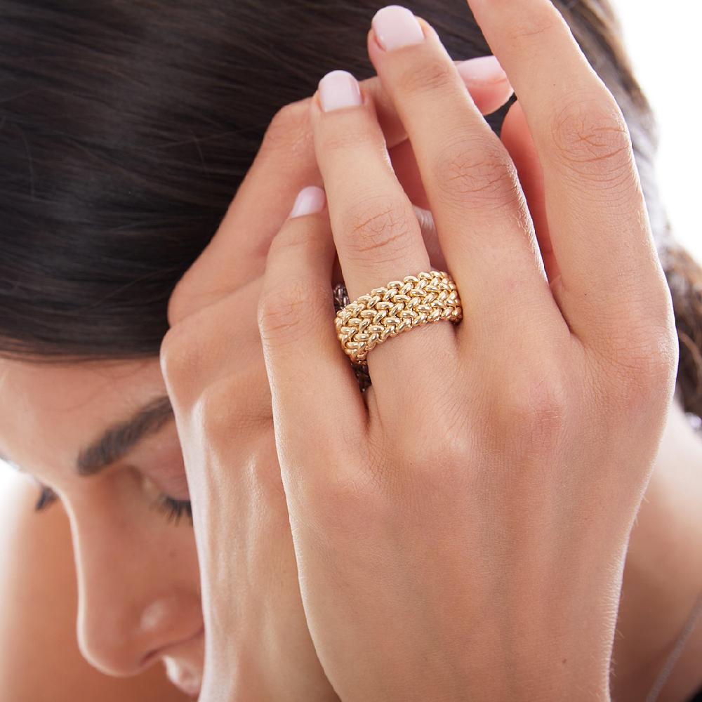 Unoaerre Anello in argento dorato a fascia | UNOAERRE Gioielli Nuova
