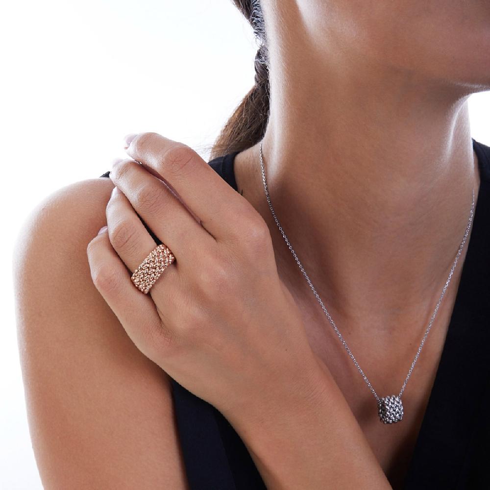 Unoaerre Anello in argento e oro rosa | UNOAERRE Gioielli Nuovo