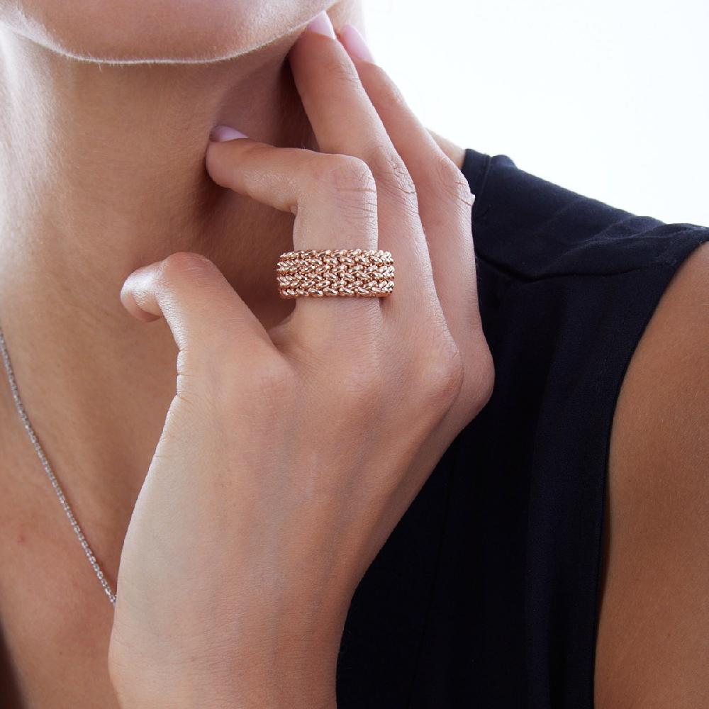 Unoaerre Anello in argento e oro rosa | UNOAERRE Gioielli Nuovo