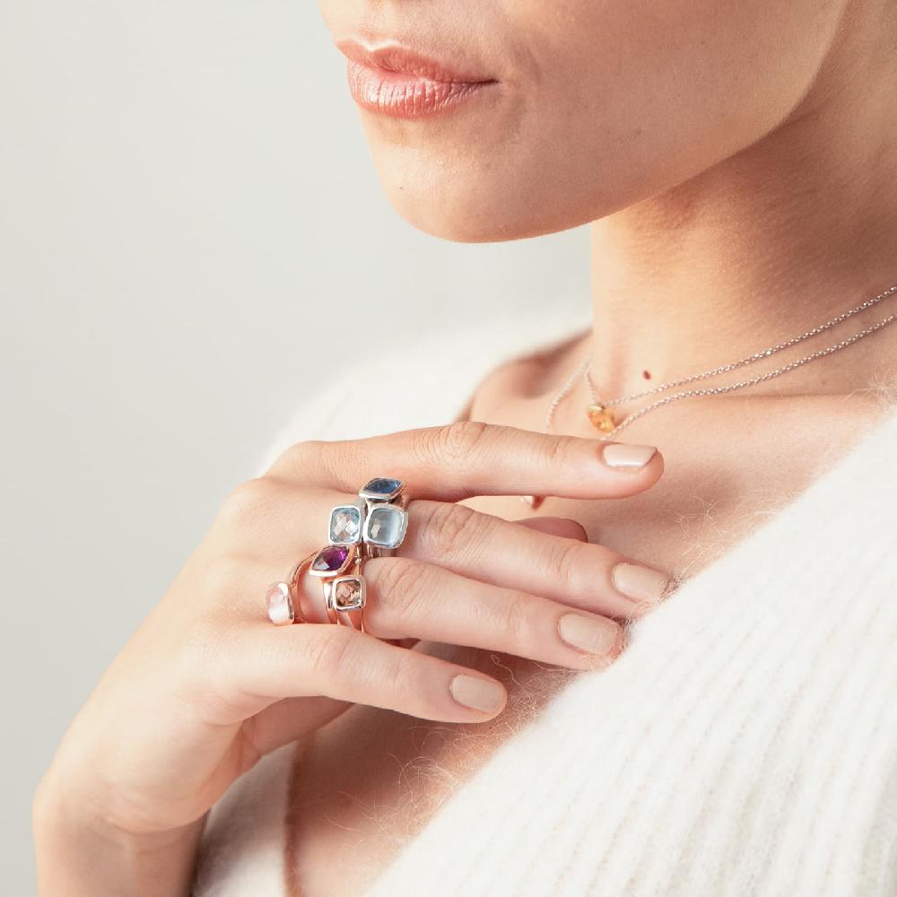Unoaerre Anello donna Unoaerre in argento e cristallo Acquamarina | UNOAERRE Gioielli Novità