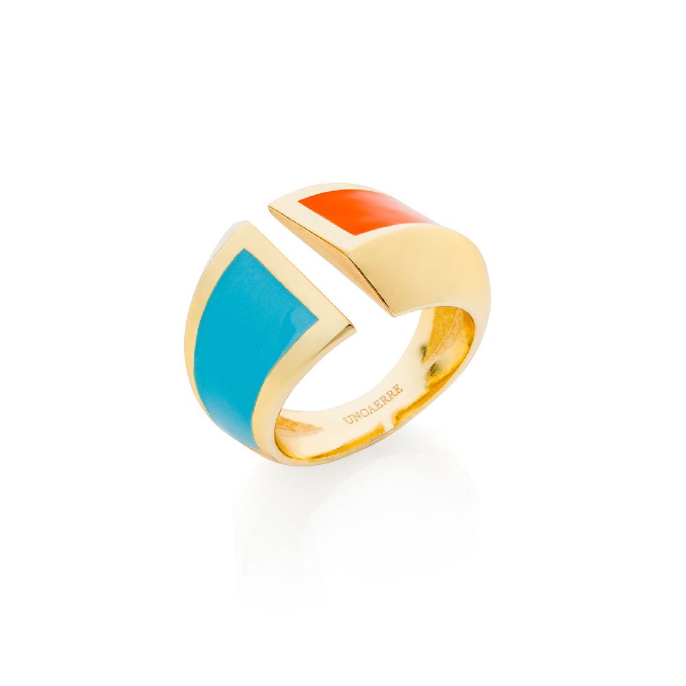 Unoaerre Anello a fascia smalto bicolore | UNOAERRE Gioielli Moda