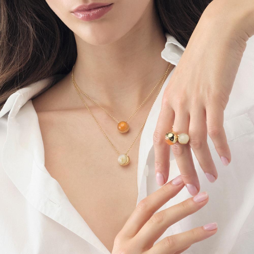 Unoaerre Collana in argento dorato e quarzo | UNOAERRE Gioielli Vendite Flash