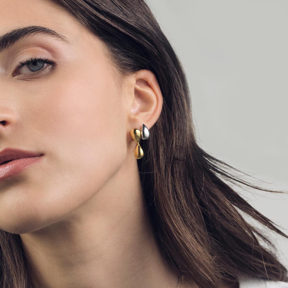 Unoaerre Orecchini in argento dorato con gocce | UNOAERRE Gioielli Outlet