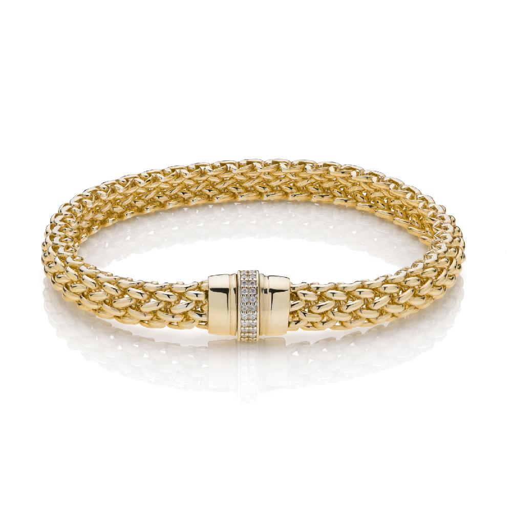 Unoaerre Bracciale in argento dorato e zirconi | UNOAERRE Gioielli Saldi Di Fabbrica