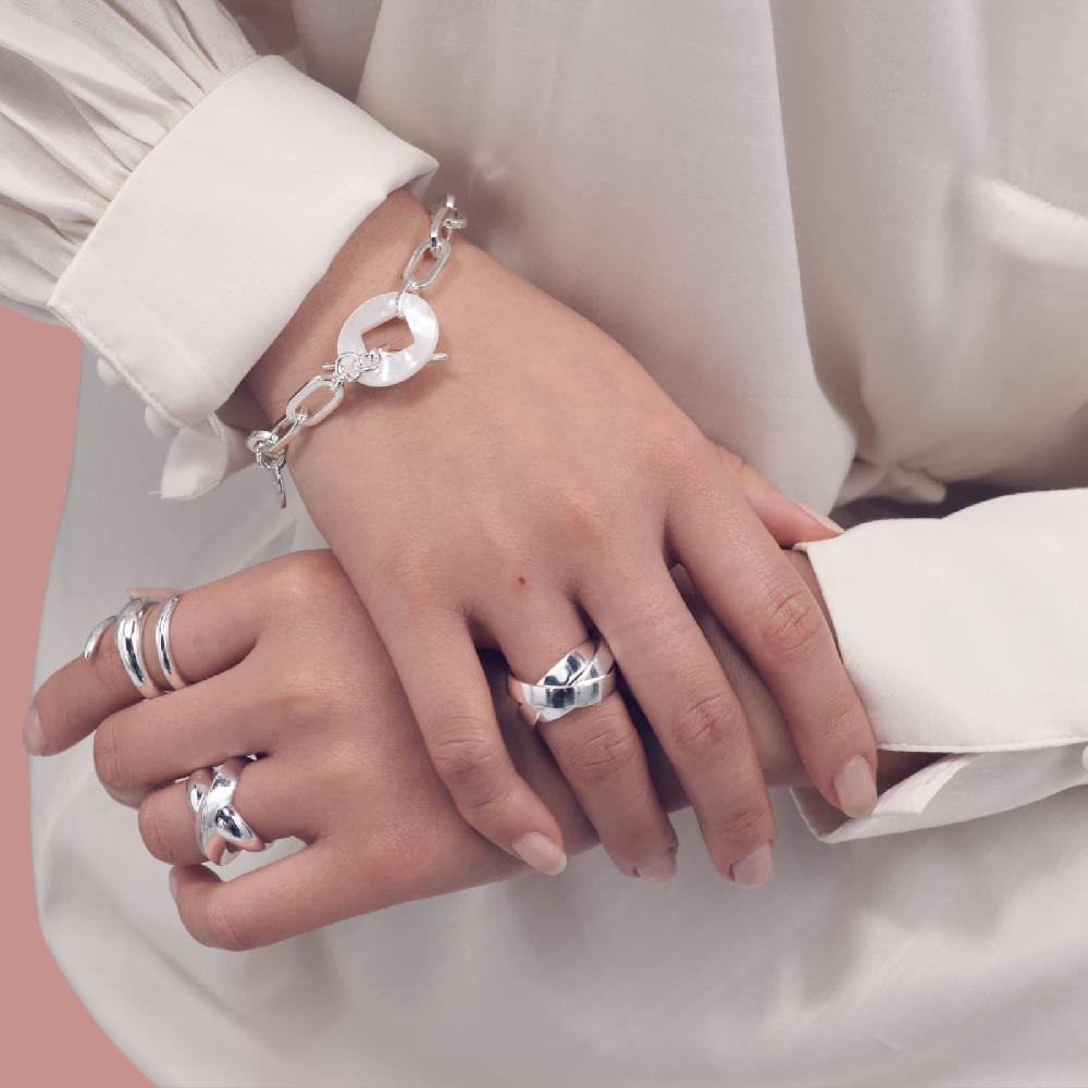 Unoaerre Bracciale catena argentata e madreperla | UNOAERRE Gioielli In Linea
