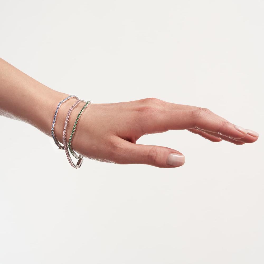 Unoaerre Bracciale tennis in argento con zirconi verdi | UNOAERRE Gioielli Soddisfazione Garantita