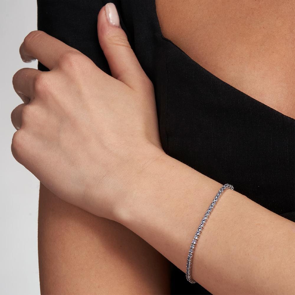 Unoaerre Bracciale tennis in argento con zirconi azzurri | UNOAERRE Gioielli Qualità Garantita