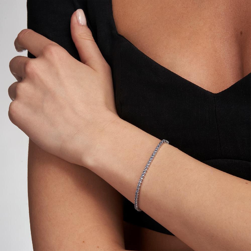 Unoaerre Bracciale tennis in argento con zirconi azzurri | UNOAERRE Gioielli Qualità Garantita