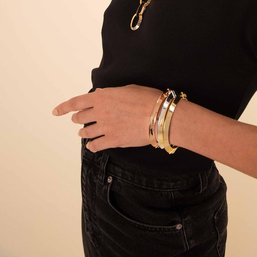 Unoaerre Bracciale dorato rosa rigido a tubo triangolare da donna | UNOAERRE Gioielli Negozio