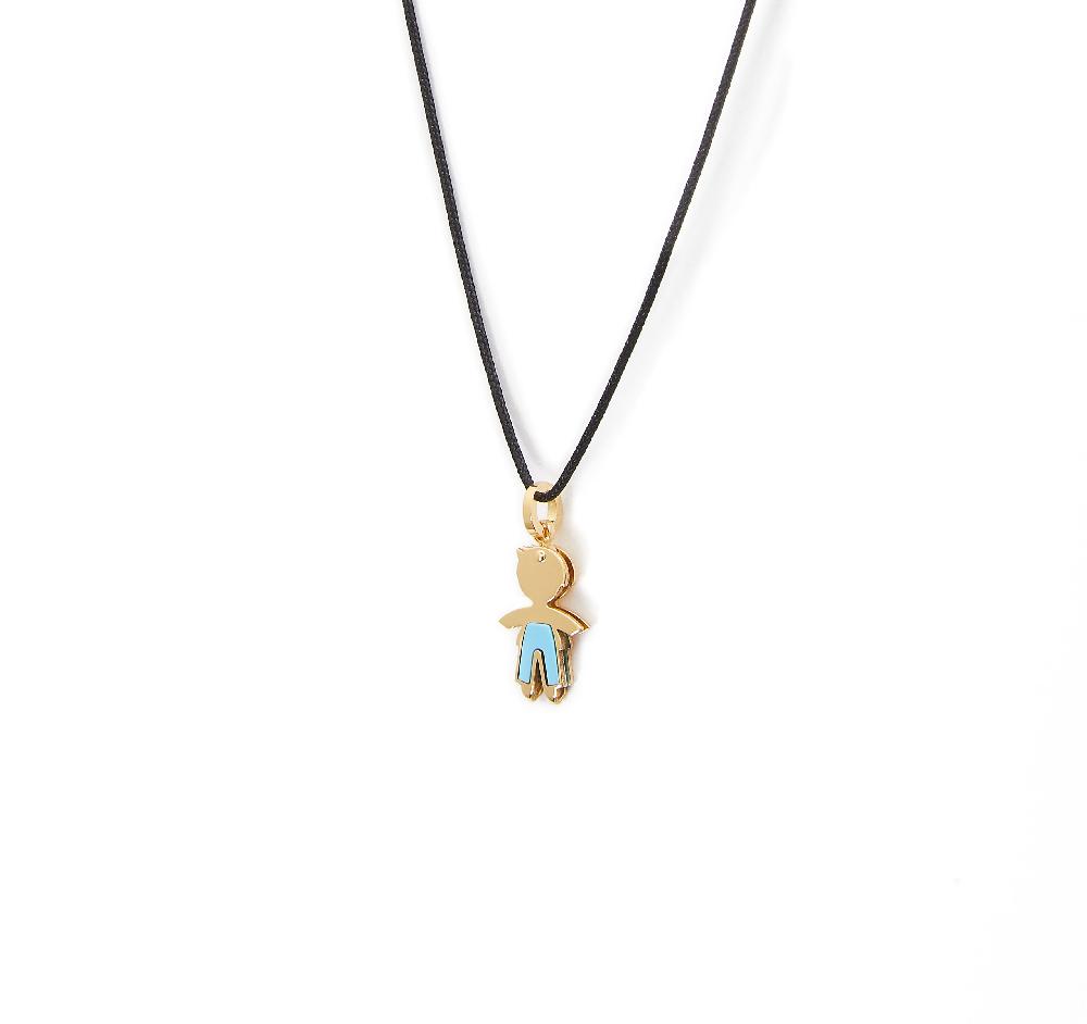 Unoaerre Collana con pendente in oro e smalto azzurro bimbo | UNOAERRE Gioielli ACQUISTA ORA