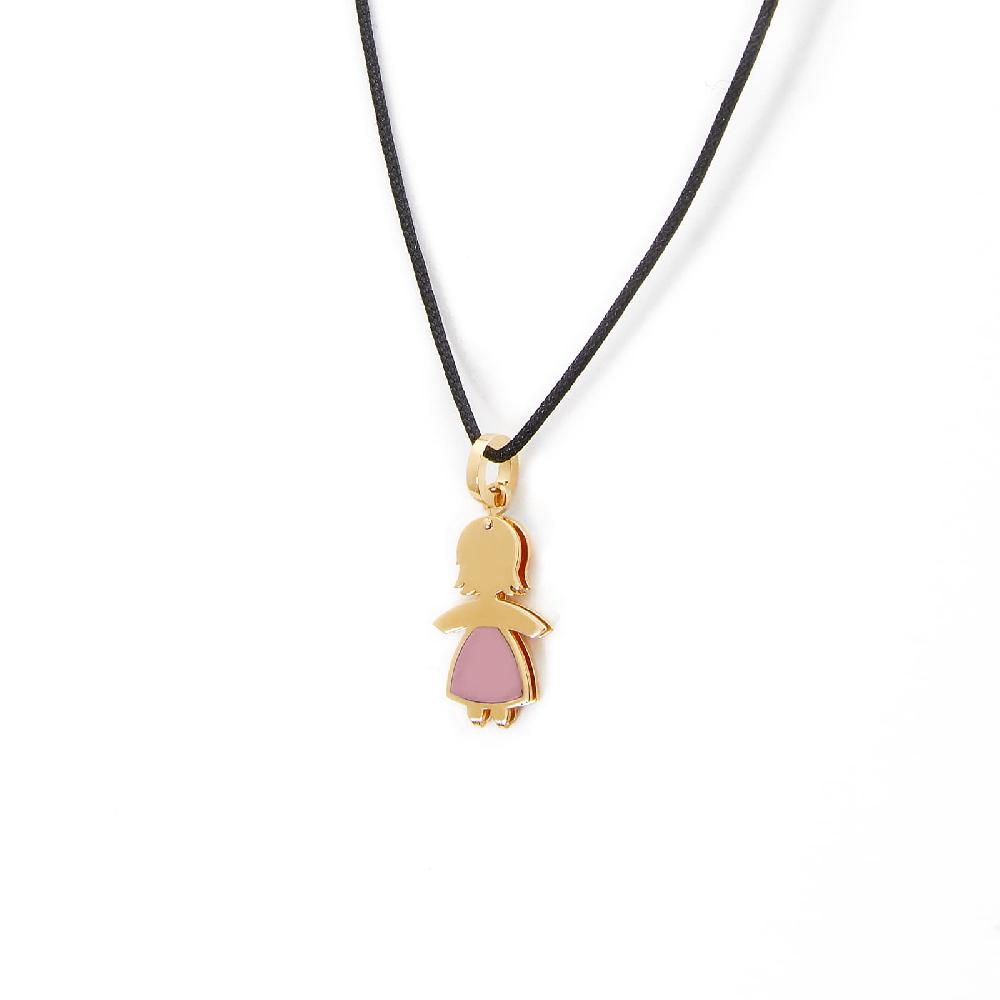 Unoaerre Collana con pendente in oro e smalto rosa bimba | UNOAERRE Gioielli Only for today