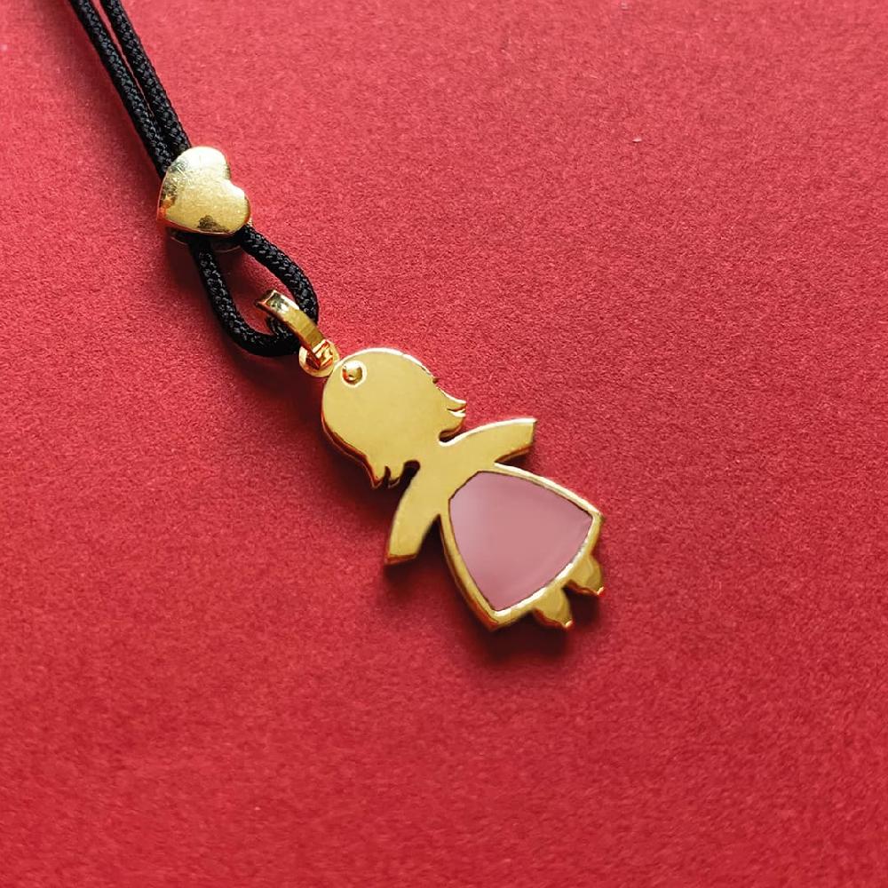Unoaerre Collana con pendente in oro e smalto rosa bimba | UNOAERRE Gioielli Only for today