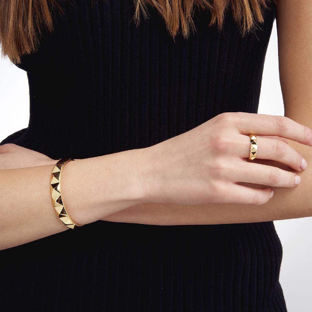 Unoaerre Bracciale rigido in bronzo dorato piramidi | UNOAERRE Gioielli Fino al 55% di sconto