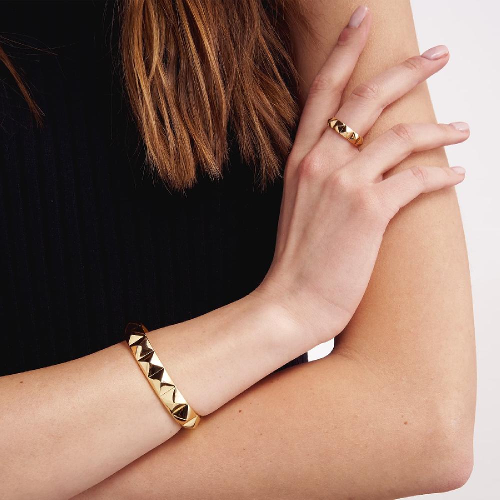 Unoaerre Bracciale rigido in bronzo dorato piramidi | UNOAERRE Gioielli Fino al 55% di sconto