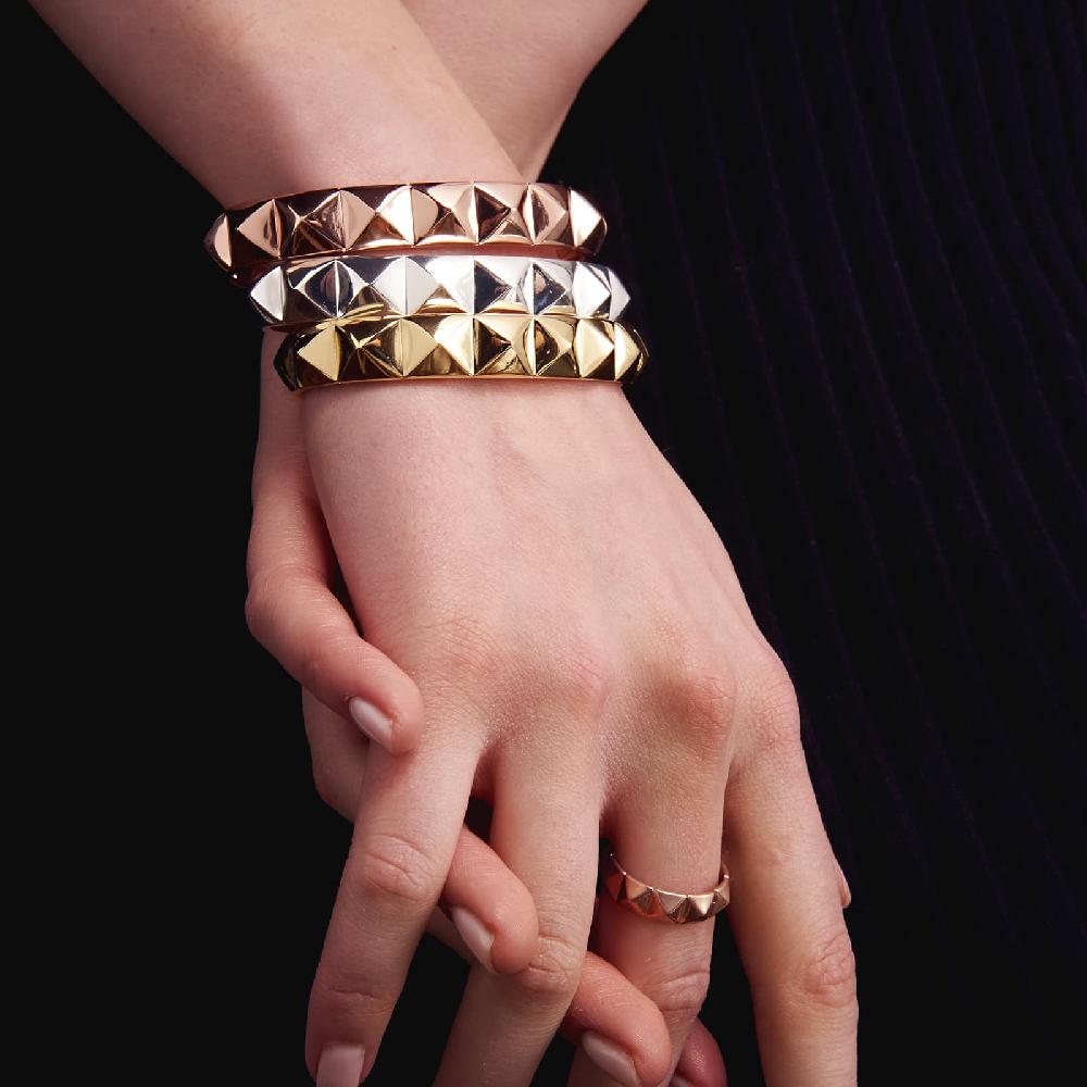Unoaerre Bracciale rigido in bronzo argentato piramidi | UNOAERRE Gioielli Discount Store per i nuovi prodotti