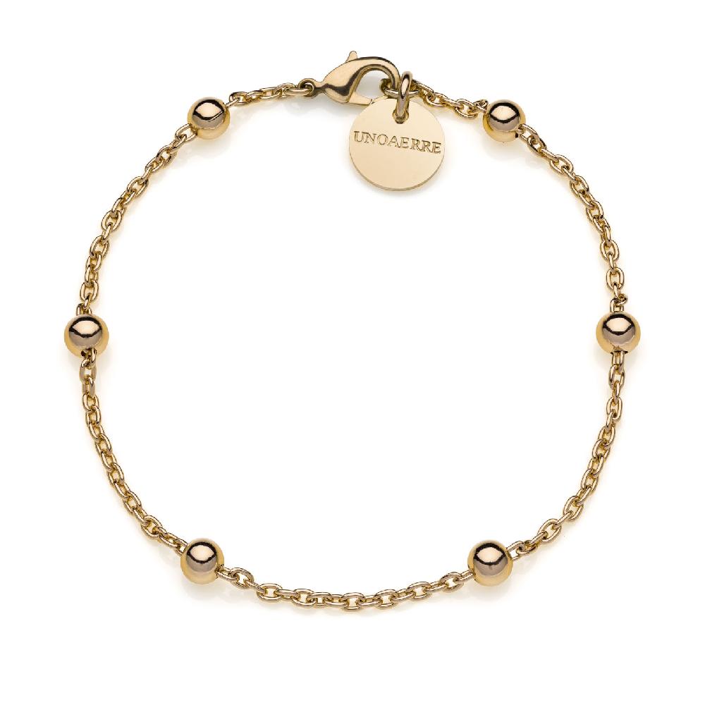 Unoaerre Bracciale in bronzo dorato con sfere | UNOAERRE Gioielli Trasporto libero internazionale