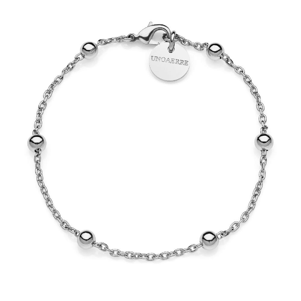 Unoaerre Bracciale in bronzo argentato con sfere | UNOAERRE Gioielli