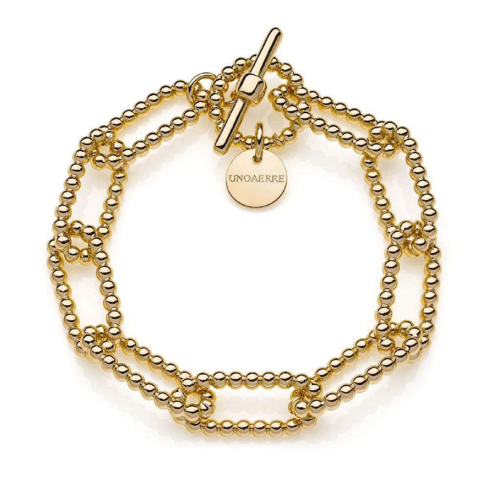 Unoaerre Bracciale donna con bagno in oro rosa catena forzatina a palline | UNOAERRE Gioielli