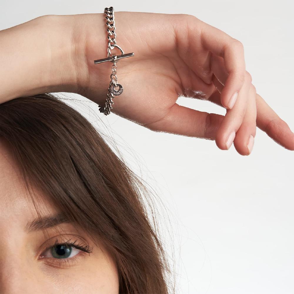 Unoaerre Bracciale in argento rodiato con cuori e cubic zirconia | UNOAERRE Gioielli Promozione Limitata