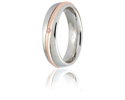 Unoaerre fede in oro rosso e bianco 050afc053001001075035 | UNOAERRE Gioielli