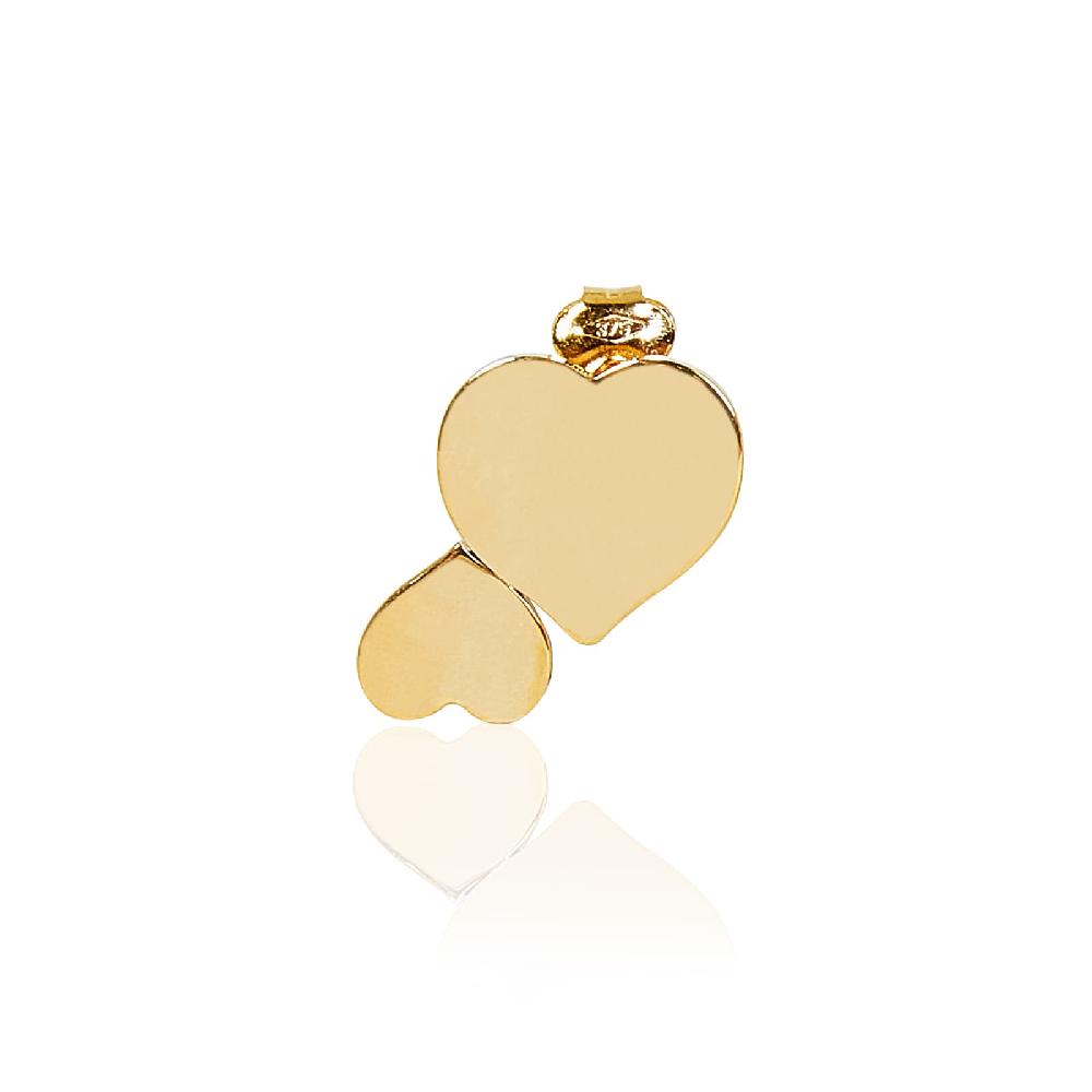 Unoaerre Orecchini in oro con doppio cuore | UNOAERRE Gioielli Comprane uno, ottenene uno gratis