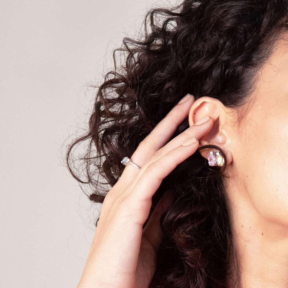 Unoaerre Orecchini in argento con e zicornia cubica rosa | UNOAERRE Gioielli Limitato a 3 giorni