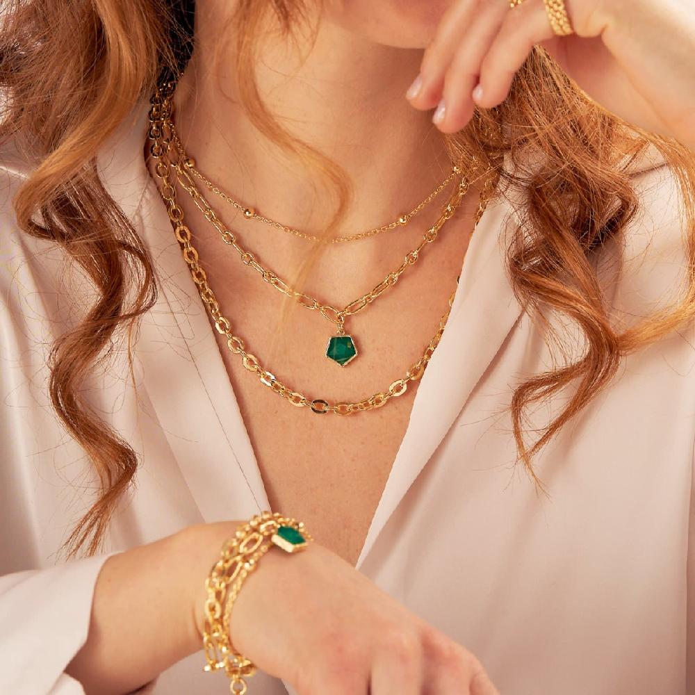 Unoaerre Collana donna dorata con pietra | UNOAERRE Gioielli Acquista Ora