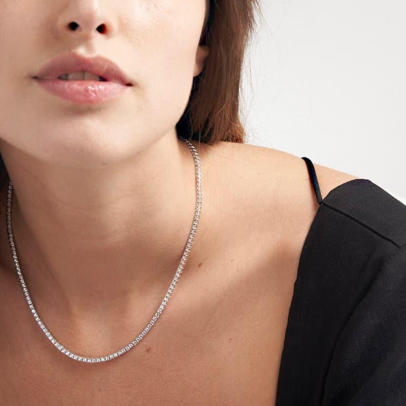 Unoaerre Collana tennis in argento rodiato con cubic zirconia | UNOAERRE Gioielli Prezzo Ridotto