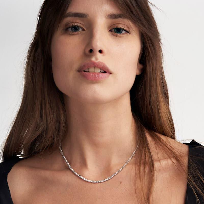 Unoaerre Collana tennis in argento rodiato con cubic zirconia | UNOAERRE Gioielli Prezzo Ridotto
