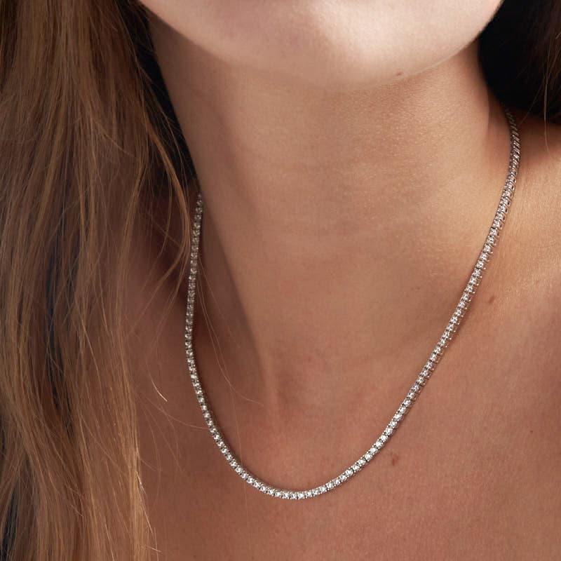 Unoaerre Collana tennis in argento rodiato con cubic zirconia | UNOAERRE Gioielli Prezzo Ridotto