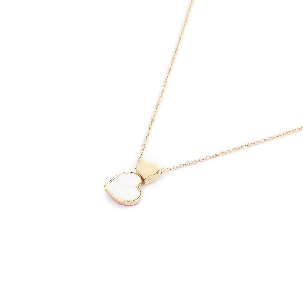 Unoaerre Collana in oro con cuori in oro e madreperla | UNOAERRE Gioielli Novità