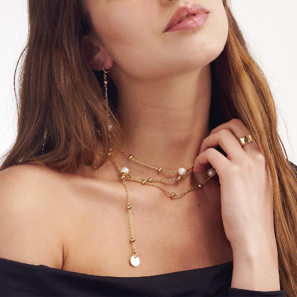 Unoaerre Collana in bronzo dorato con perle | UNOAERRE Gioielli Presa