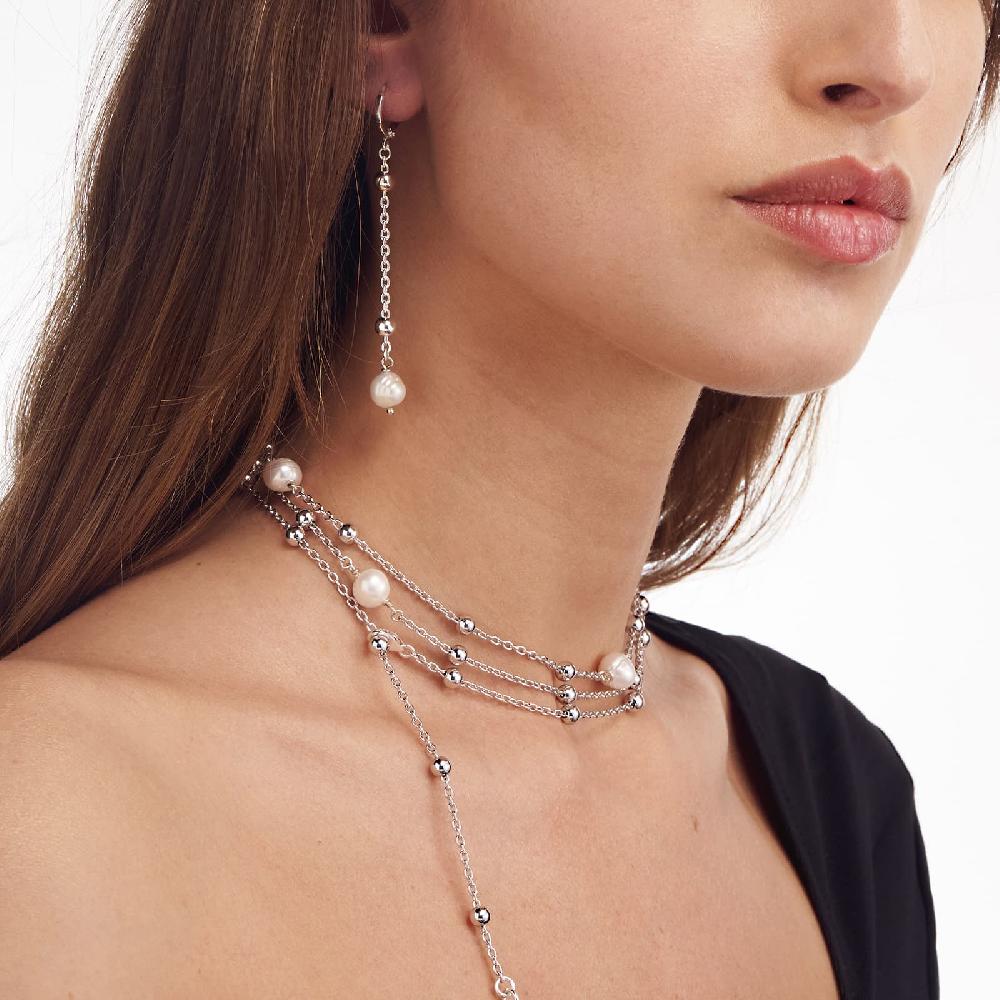 Unoaerre Collana in bronzo argentato perle naturali | UNOAERRE Gioielli Sconto