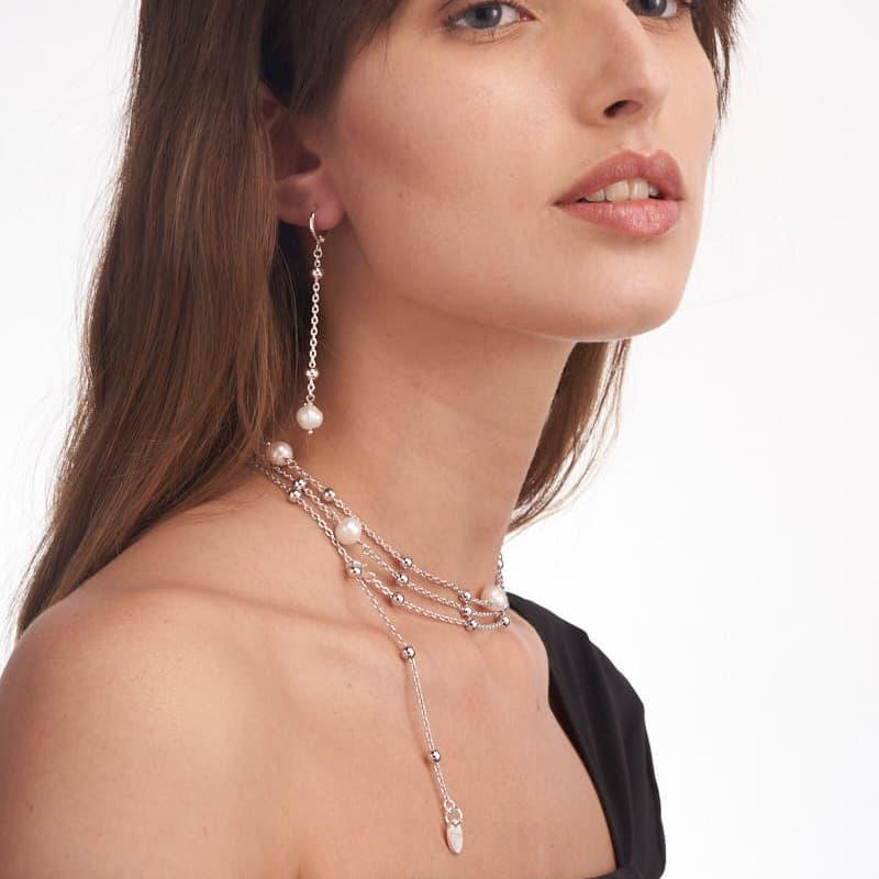 Unoaerre Collana in bronzo argentato perle naturali | UNOAERRE Gioielli Sconto