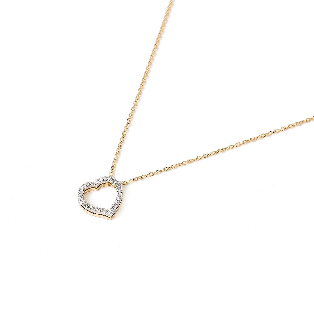 Unoaerre Collana corta in oro con cuore e diamanti | UNOAERRE Gioielli Economico