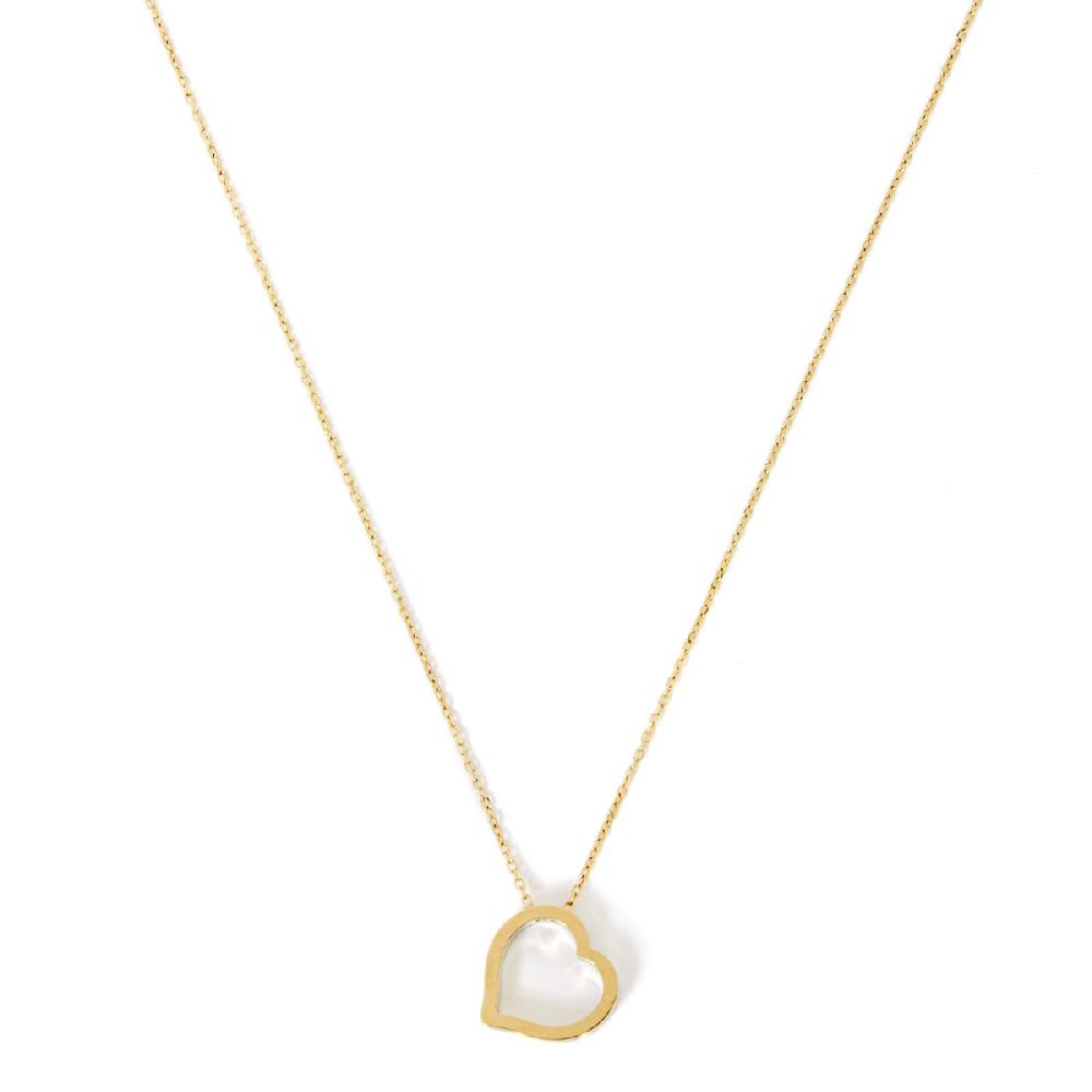 Unoaerre Collana in oro con pendente cuore bicolore | UNOAERRE Gioielli In Vendita