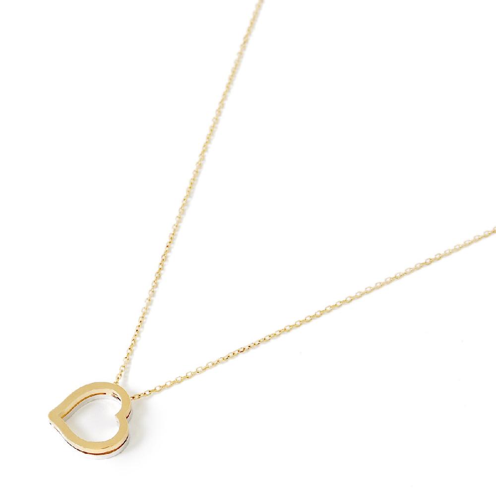 Unoaerre Collana in oro con pendente cuore bicolore | UNOAERRE Gioielli In Vendita