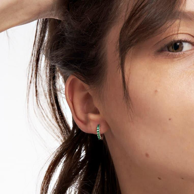 Unoaerre Orecchini in argento con zirconia cubica verde | UNOAERRE Gioielli Moda