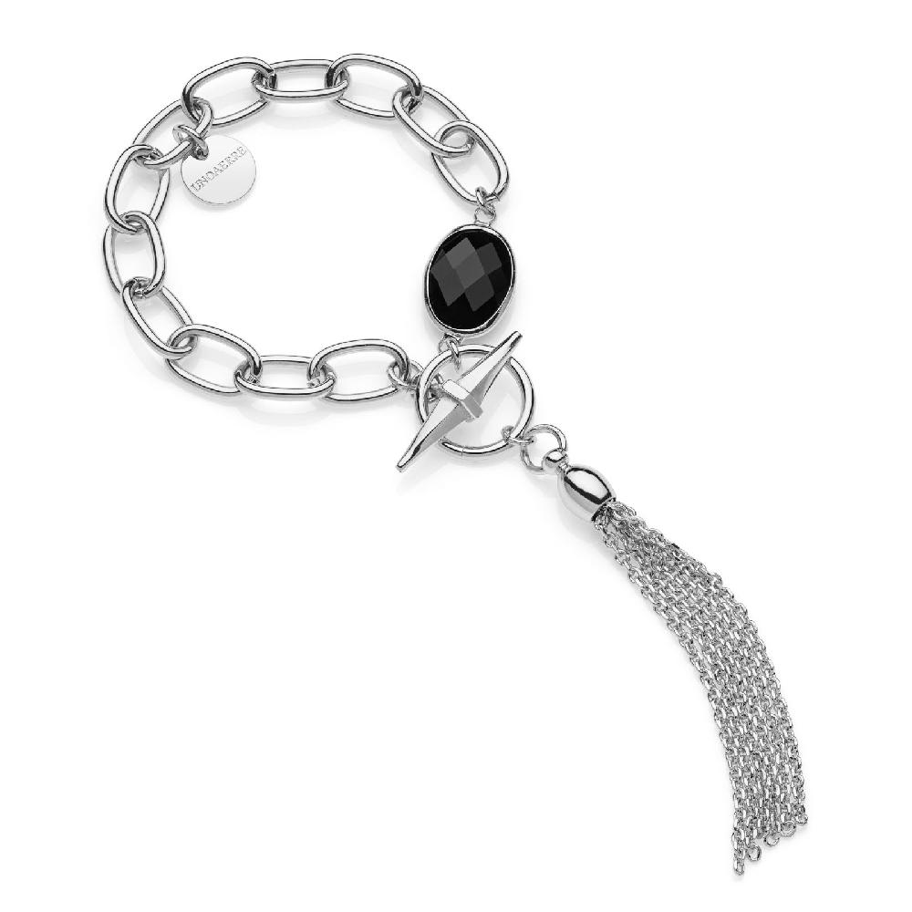 Unoaerre Bracciale catena argento e pietra nera | UNOAERRE Gioielli In Linea