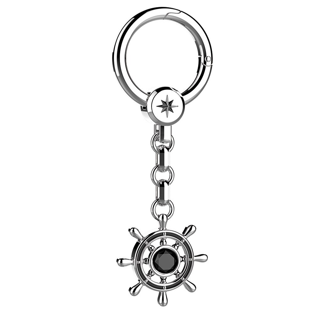 Zancan Portachiavi in argento con timone Saldi Di Fabbrica