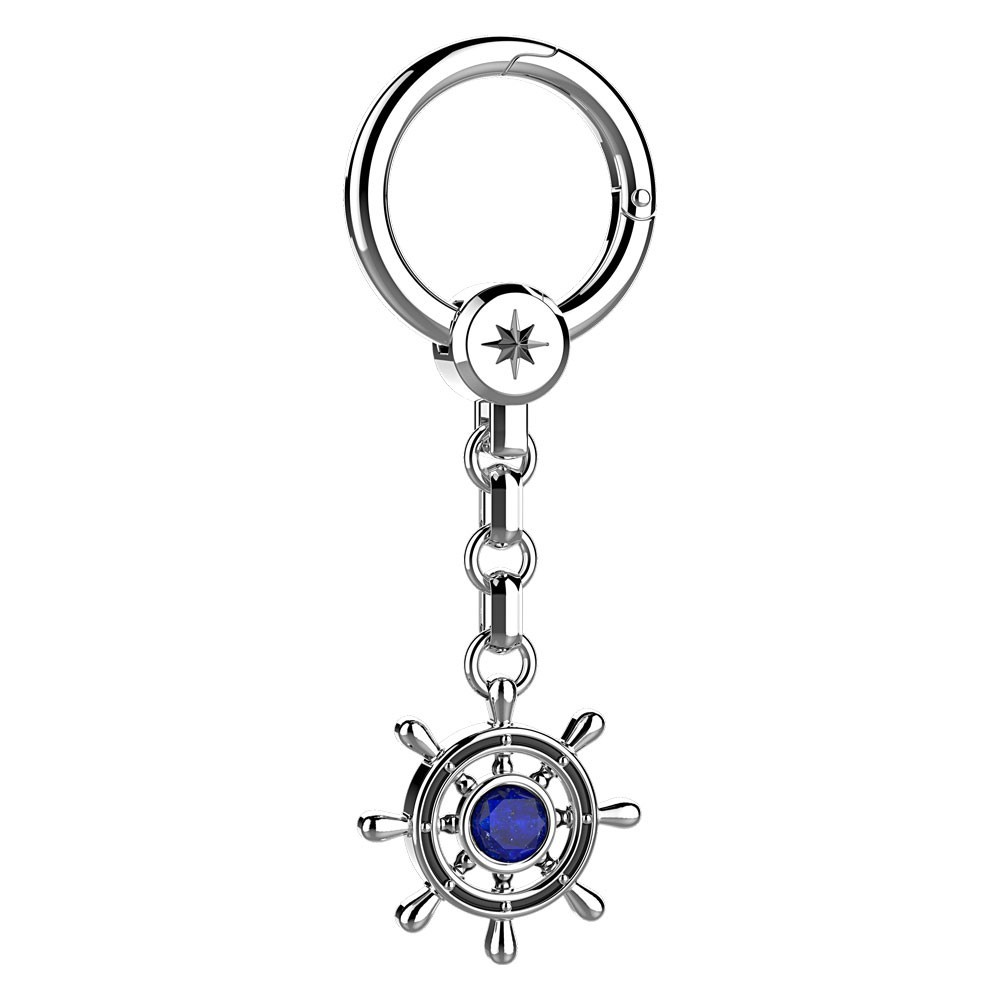 Zancan Portachiavi in argento con timone Moda