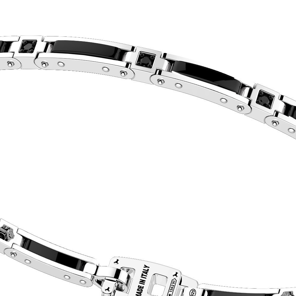Zancan Bracciale Zancan in argento e ceramica con pietre In Linea