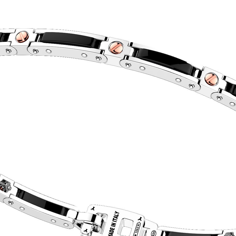 Zancan Bracciale Zancan in argento e ceramica con viti in oro rosa Nuovo