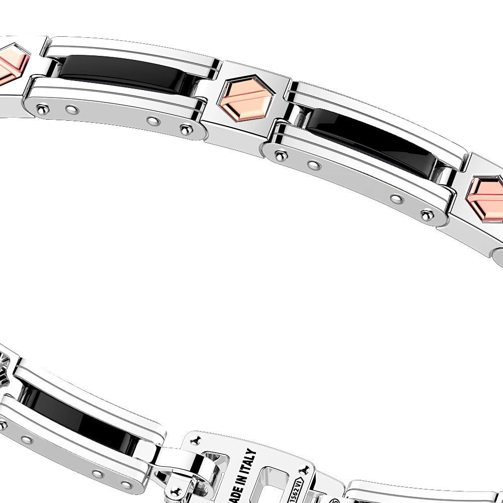 Zancan Bracciale Zancan in argento e ceramica con viti in oro rosa Spedizione Gratuita